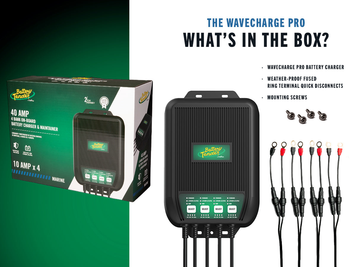 WaveCharge Pro 4-Bank 12V,  40 AMP Battery Charger - Battery Tender®