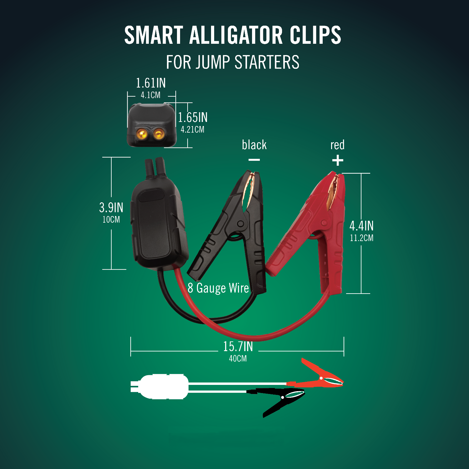 Smart Alligator Clips for Jump Starters - 800, 1000, 1500, & 2000 AMP - Battery Tender®