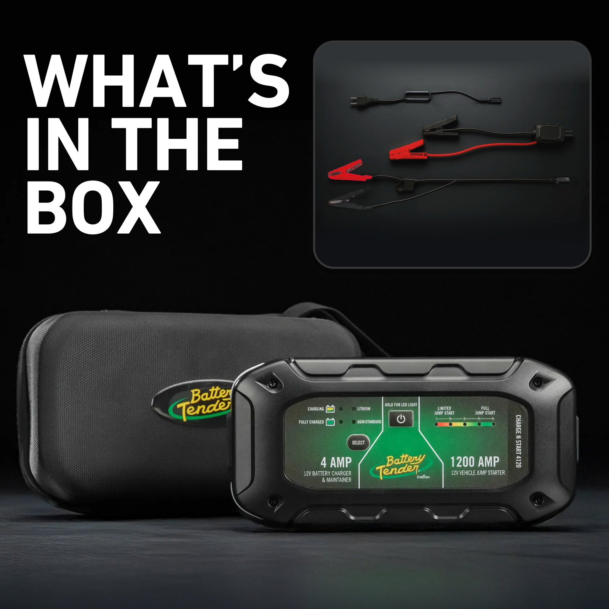 Charge N Start 4120 4 AMP Battery Charger & 1200 AMP Jump Starter - Battery Tender®